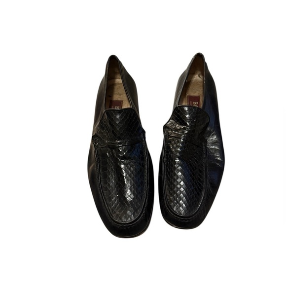 Vintage Bally Glossy Black Patterned Loafers main image 9